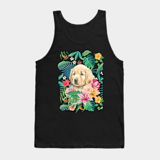 Tropical Golden Retriever Puppy 6 Tank Top